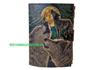 Howl Wolf Leather Print Leather Journal